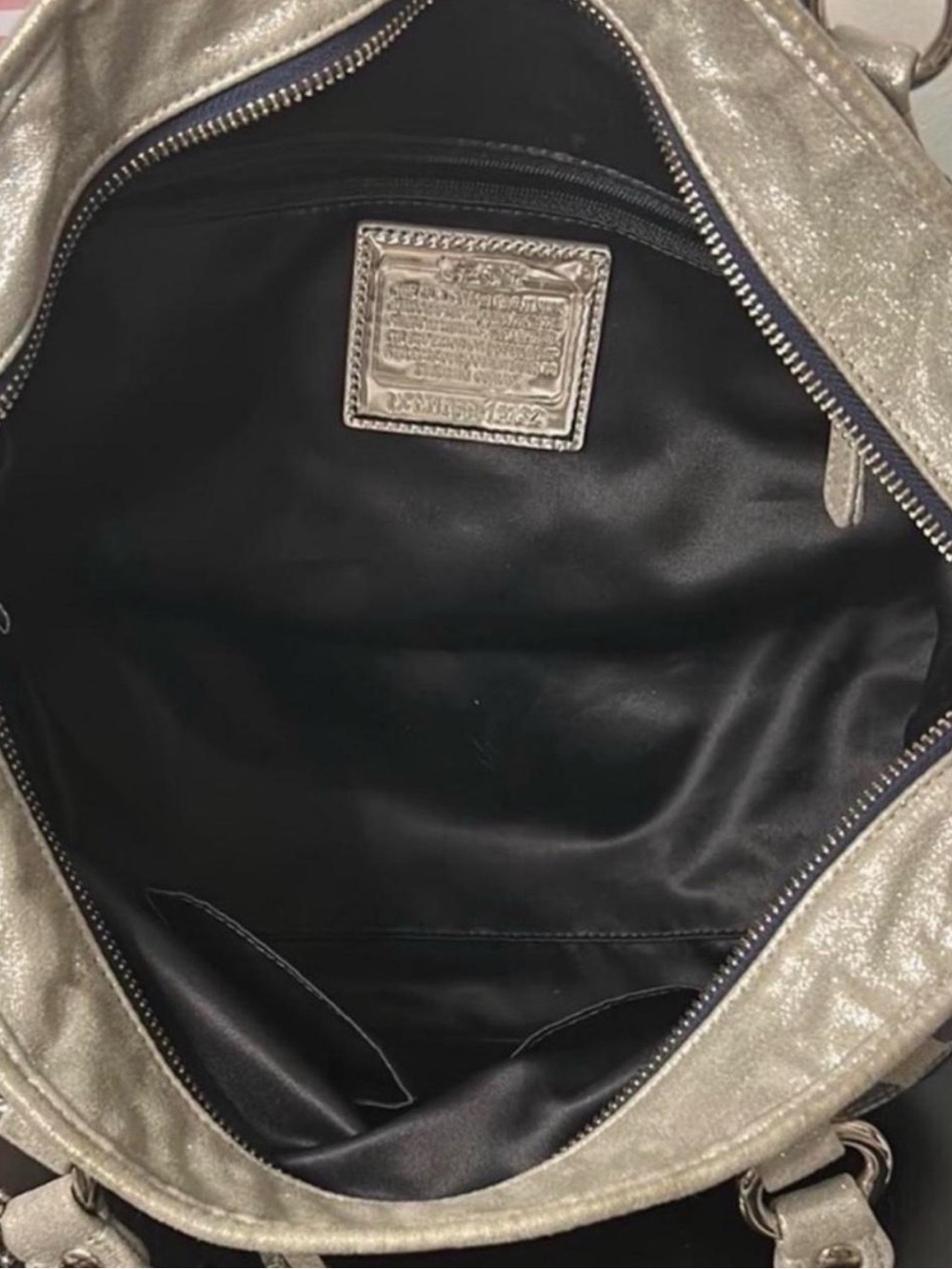 Coach Poppy Denim Patchwork Rocker Satchel - Picture 4 of 8